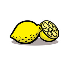 vector illustration of fresh yellow lemon fruit