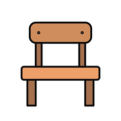 bench icon vector template design flat and simple