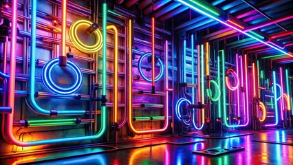 Vibrant neon lights glowing against a dark background , colorful, neon lights, abstract, vibrant, glowing, dark, illuminated, bright, electric, nightlife, nightlife, colors, spectrum