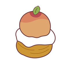 Single Peach Cake Sticker with no background
