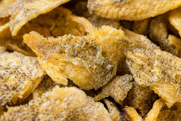 Delicious crispy fish skin snack