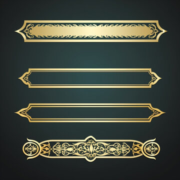 luxury golden text box title frame