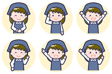 女性スタッフのポーズセット_01