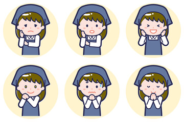 女性スタッフのポーズセット_04