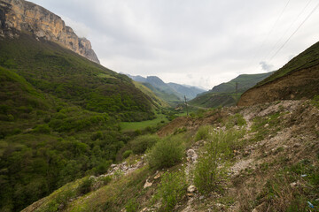 Naklejka premium Panoramic view of the Caucasus mountains