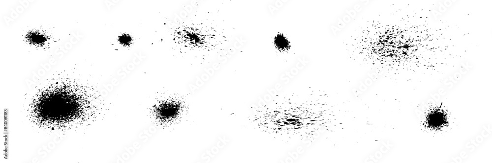 Canvas Prints paint spray splatter elements. collection of graffiti vector ink dotted splashes. grainy gradient an