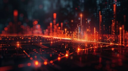 Fototapeta premium Business finance, economic growth concept, financial graph chart. Market report on cash currency with space for copy.