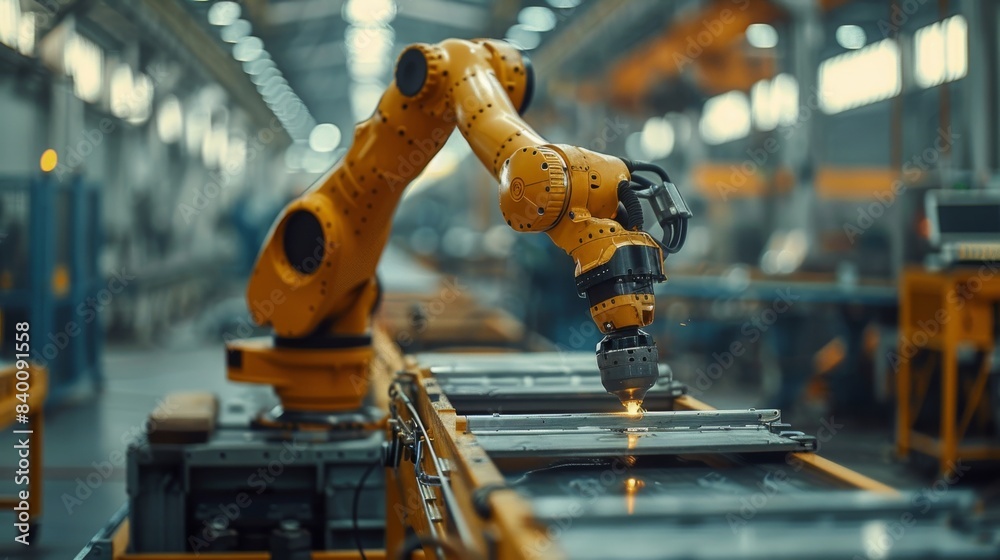 Poster using internet-connected software in an intelligent factory industrial with monitoring system, contr