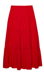 red long skirt  isolated on white