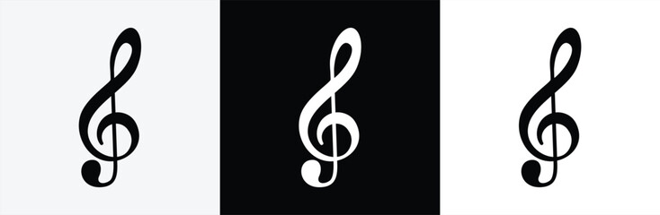 Music notes icon set. Music notes sign and symbol.  Music notes simple style, vector illustration.	