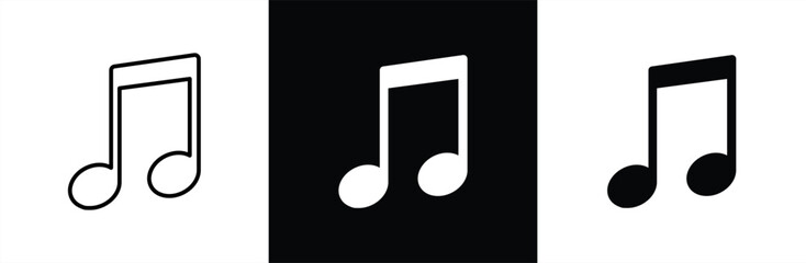 Music notes icon set. Music notes sign and symbol.  Music notes simple style, vector illustration.