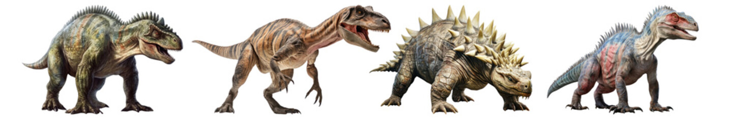 Fototapeta premium Dinosaur creature Mesozoic era set