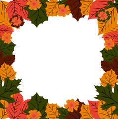 Autumn Leaves Frame Background