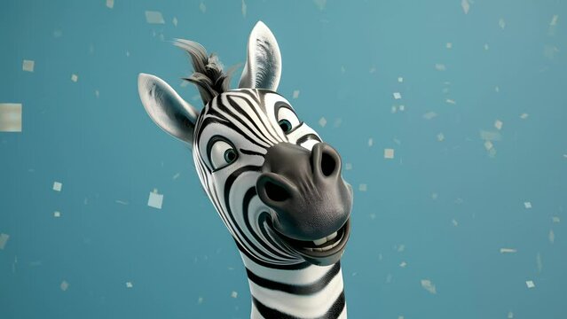 portrayal of a smiling zebra character, exuding warmth and friendliness for advertising campaigns