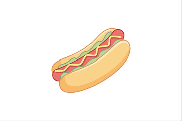 Hot Dog Flat Sticker Design