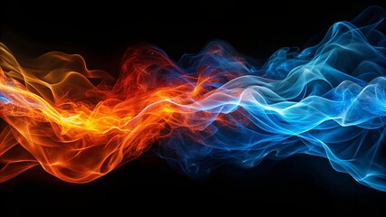 赤と青の流れるエネルギーイメージ