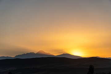 sunset over the mountains