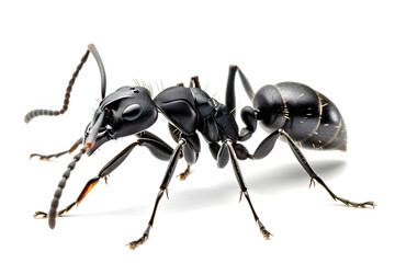 Black ant insect isolated on white background