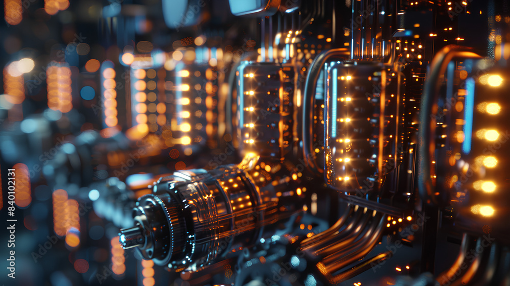 Poster quantum computer concept with cpu processor quantum qubit intelligent computing technology