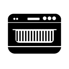 Dishwasher line and solid icon, Kitchen equipment concept, Dish washer machine sign on white background, Dishwasher icon in outline style for mobile concept and web design. Vector graphics. stock illu