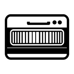 Dishwasher line and solid icon, Kitchen equipment concept, Dish washer machine sign on white background, Dishwasher icon in outline style for mobile concept and web design. Vector graphics. stock illu