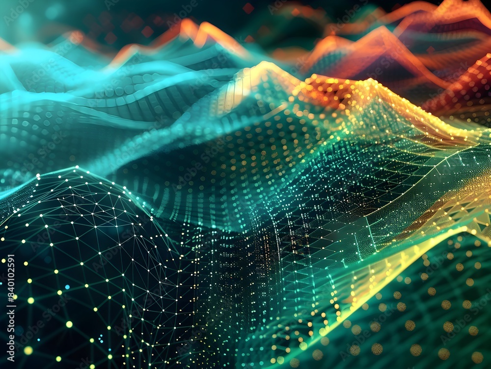 Poster immerse yourself in the captivating world of abstract digital art with this stunning 3d showcasing a