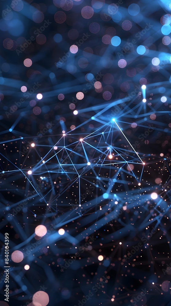 Poster a 3d rendered image featuring a striking digital constellation pattern with futuristic tech elements