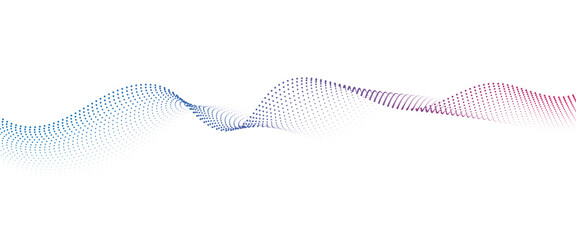 Flowing Dot Wave halftone gradient pattern on transparent background