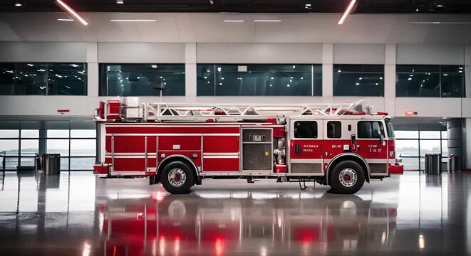 Fire truck at an airport.