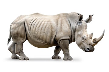 Obraz premium Close-Up of Rhinoceros on White Background