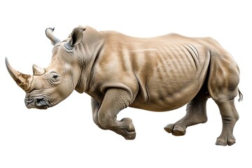 Obraz premium Close-Up of Rhinoceros on White Background