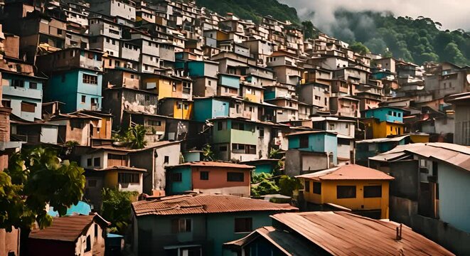 Aerial view of a Brazilian favelas.