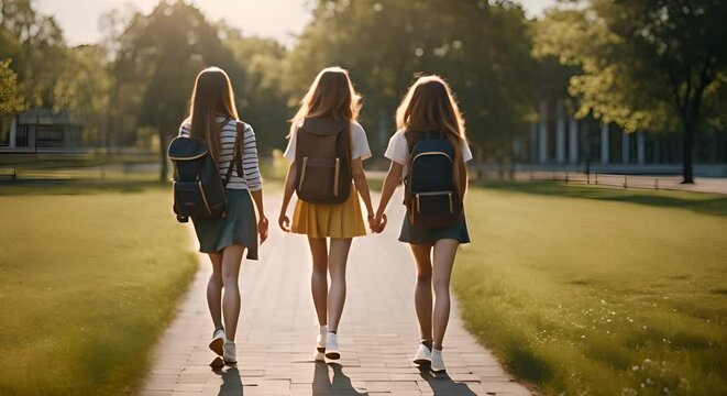 Student girls at school.