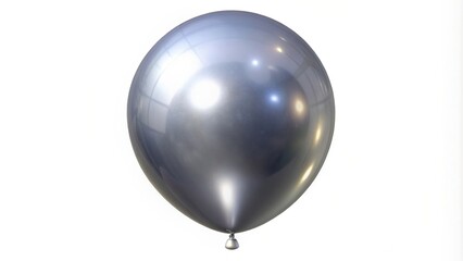 Silver balloon isolated on white background , festive, metallic, shiny, celebration, party, decoration, helium, round, reflection, object, shiny, light, floating, colorful, silver, balloon