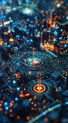 Fototapeta premium Smart City Sensors Monitoring Urban Environment and Infrastructure Analytics