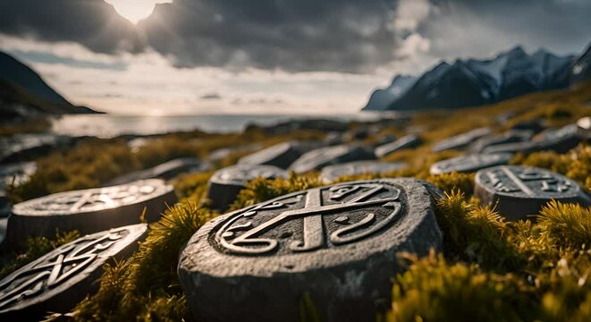 Stones with runic symbology.