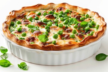 Savory quiche with spinach and cheese, perfect for a healthy and delicious meal, showcasing vibrant and fresh flavors