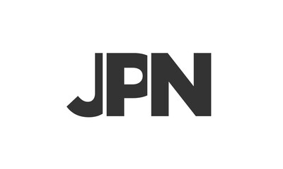JPN logo design template with strong and modern bold text. Initial based vector logotype featuring simple and minimal typography. Trendy company identity.