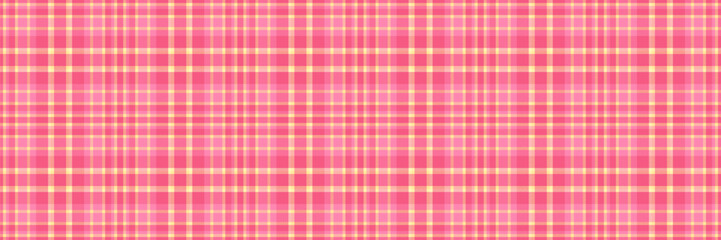 Comfortable pattern tartan vector, fashioned texture background fabric. Wear seamless check textile plaid in red and pink colors.