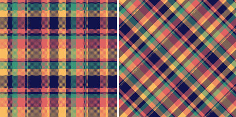 Pattern plaid seamless of fabric texture background with a check vector textile tartan. Set in rainbow colors. Trendy everyday bags for women.