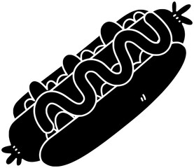 food illustration sausage silhouette meat logo meal icon hotdog outline lunch beef bread eat roll bun stick homemade snack shape pastry bakery chopstick for vector graphic background