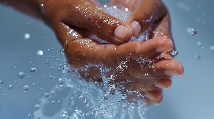 Fototapeta premium Close-up of hand under faucet. Personal care and hygiene