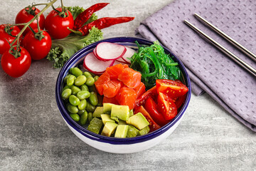 Hawaian cuisine - Poke with salmon