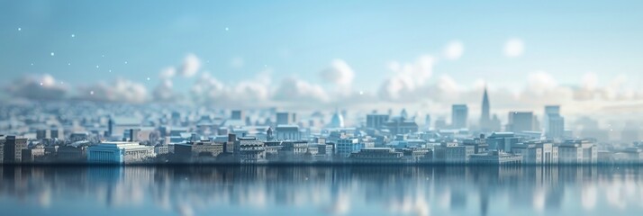 Washington DC 3D miniature city skyline in United States. 3D rendering