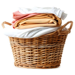 Obraz premium Laundry basket laundry folded isolated on white background