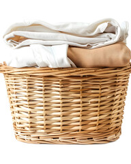 Obraz premium Laundry basket laundry folded isolated on white background