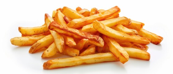 french fries garlic parmesan on white background