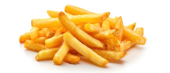 french fries garlic parmesan on white background
