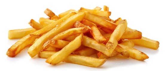french fries garlic parmesan on white background