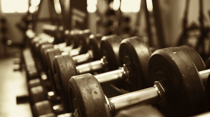 Fototapeta premium close up of dumbbells